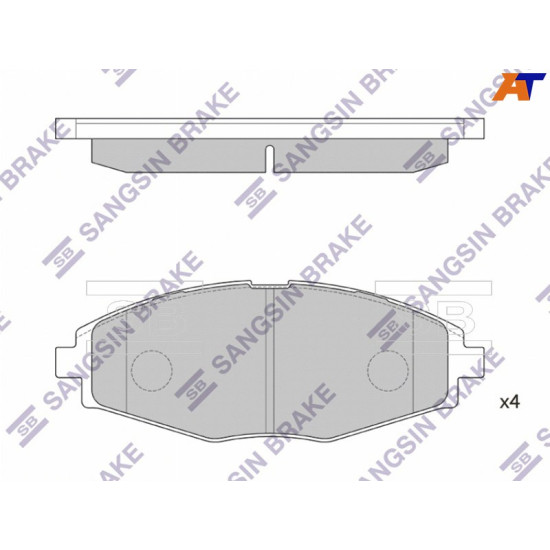 Колодки тормозные перед DAEWOO NEXIA 12-/ZAZ CHANCE 02-/CHEVROLET LANOS 05- ( для диска 236mm) SANGSIN BRAKE