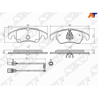 Колодки тормозные перед FORD FOCUS DB# 09-11/ AUDI A4 08-/ A5/S5 09-/ A6/S6 09-11/ Q5 08- SAT