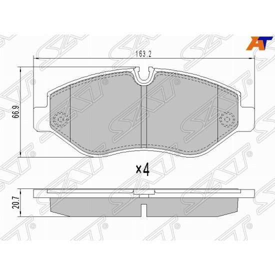 Колодки тормозные перед MERCEDES SPRINTER 06- 3/5-T SAT