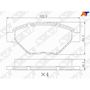 Колодки тормозные перед RENAULT MEGANE II 02-09 SAT