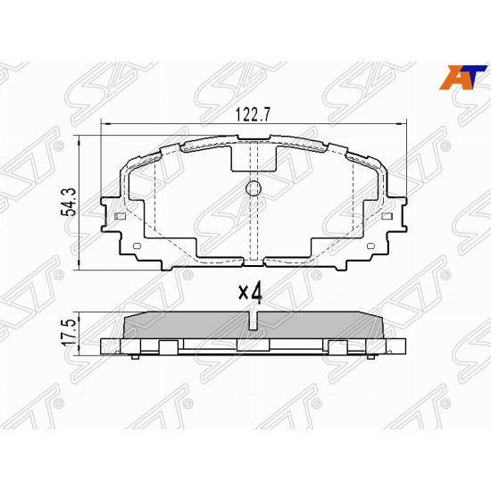 Колодки тормозные перед TOYOTA RACTIS/BELTA 06- SAT