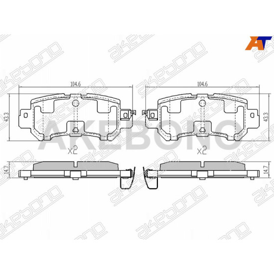 Колодки тормозные зад MAZDA CX5 AKEBONO