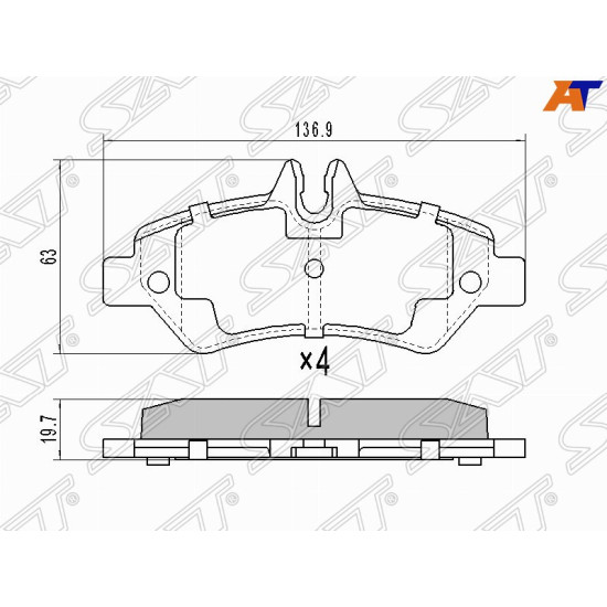 Колодки тормозные зад MERCEDES SPRINTER 06- 3/5-T SAT