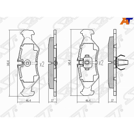 Колодки тормозные зад MERCEDES SPRINTER 95-06 SAT