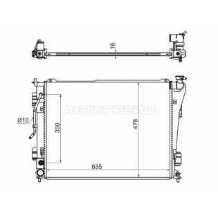 Радиатор HYUNDAI SONATA 2.0/2.4 10-/GRANDEUR / AZERA 11-/KIA OPTIMA 2.0/2.4 10- SAT