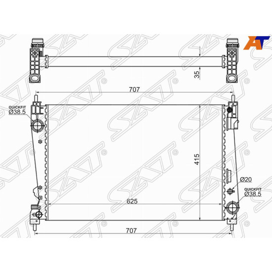 Радиатор OPEL CORSA D 1.3TD/1.6T/1.7TD 06- // FIAT BRAVO 1.4/1.4T/1.6TD/1.9TD 07- // GRANDE PUNTO (0 SAT