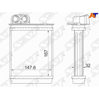 Радиатор отопителя салона RENAULT LOGAN 04-/LOGAN 08-/ SANDERO 08-/DUSTER 10-/LADA LARGUS 12- SAT