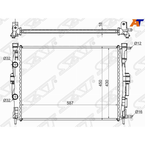 Радиатор RENAULT MEGANE II 02-08 SAT