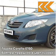 Бампер передний в цвет кузова Toyota Corolla E150 (2006-2009) 8T8 - CEDAR BLUE - Сине-зелёный